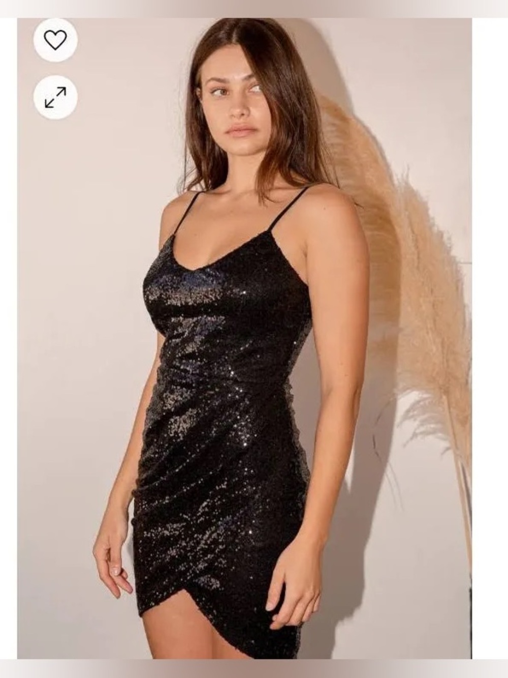 Lulus Forever Your Girl Black Sequin Bodycon Dress size S sparkly